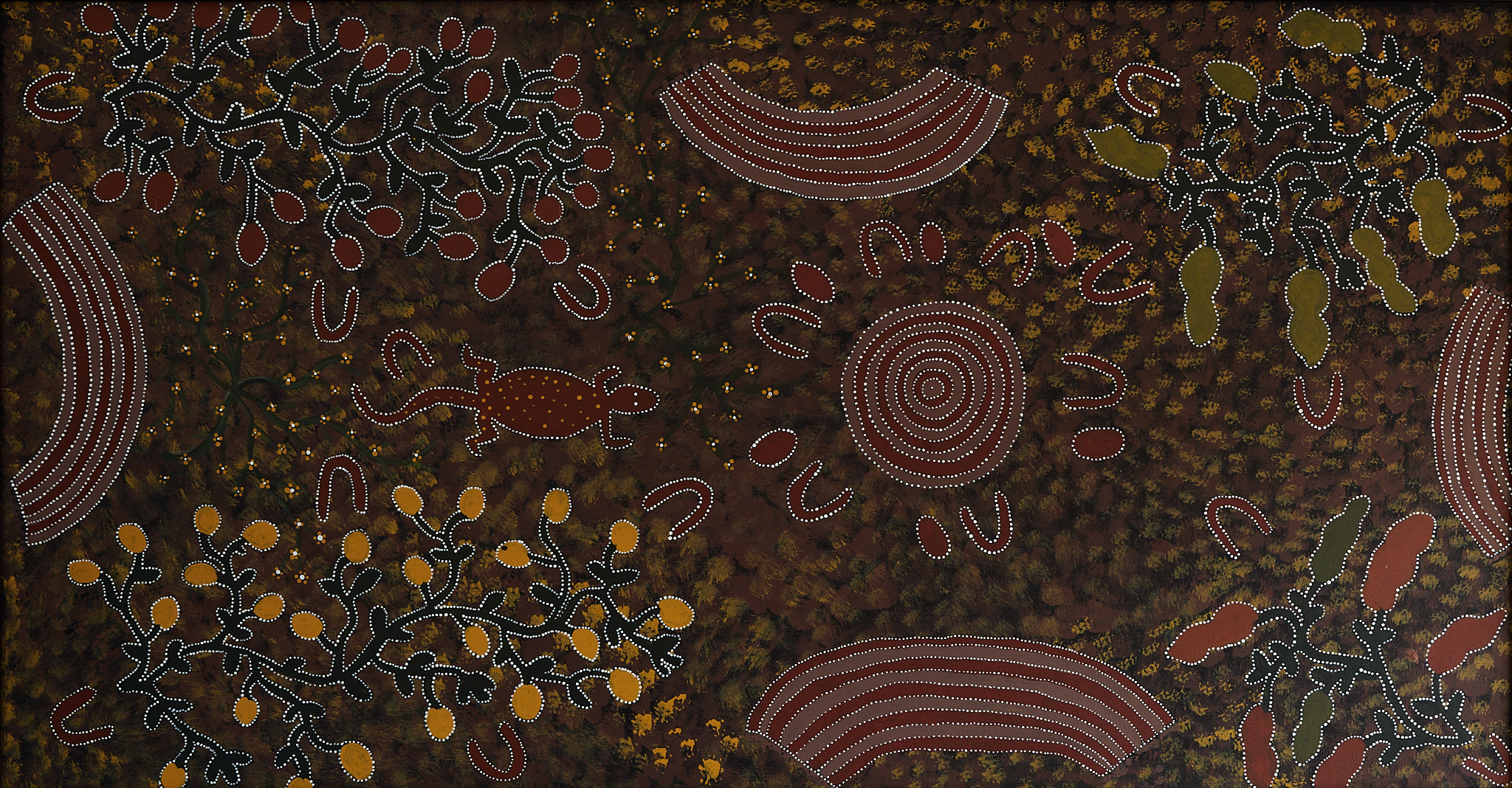 Desert Mob Landscape, collaboration with Rosalie Kunoth-Monks - Painting - Marice Henare