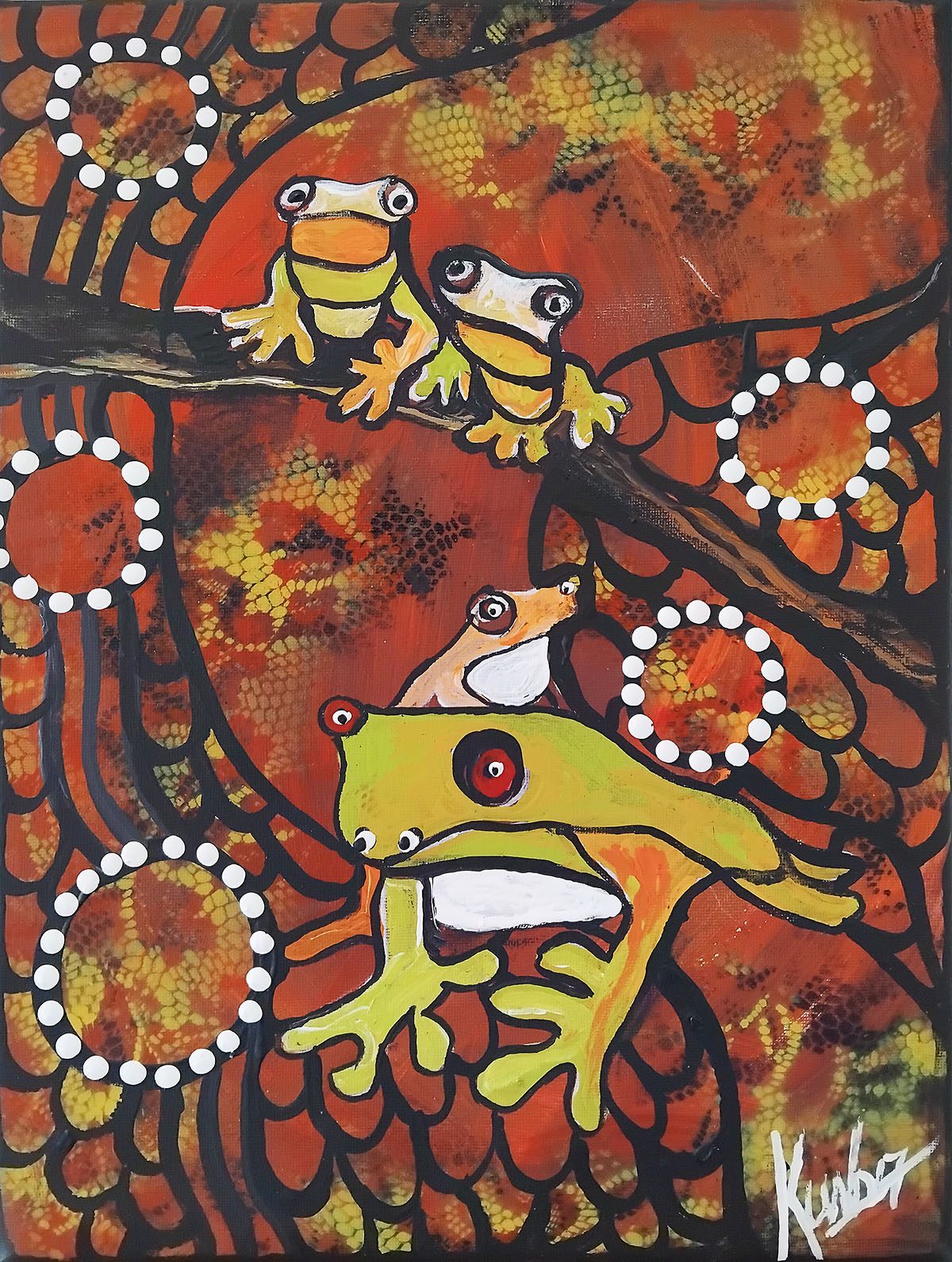 Yarra River Frogs 219 Yarra River Frogs - Paintings - Graeme Beamish-Boddington