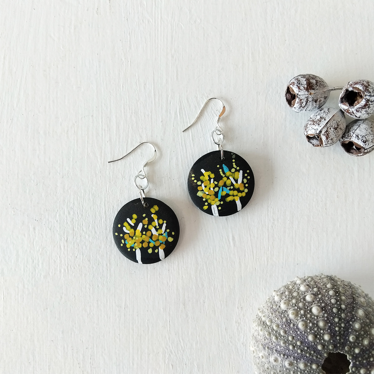 Black Wattle Earrings 2 115 Black Wattle Earrings 2 - Hand-crafted Jewellery - N'Dene Riley