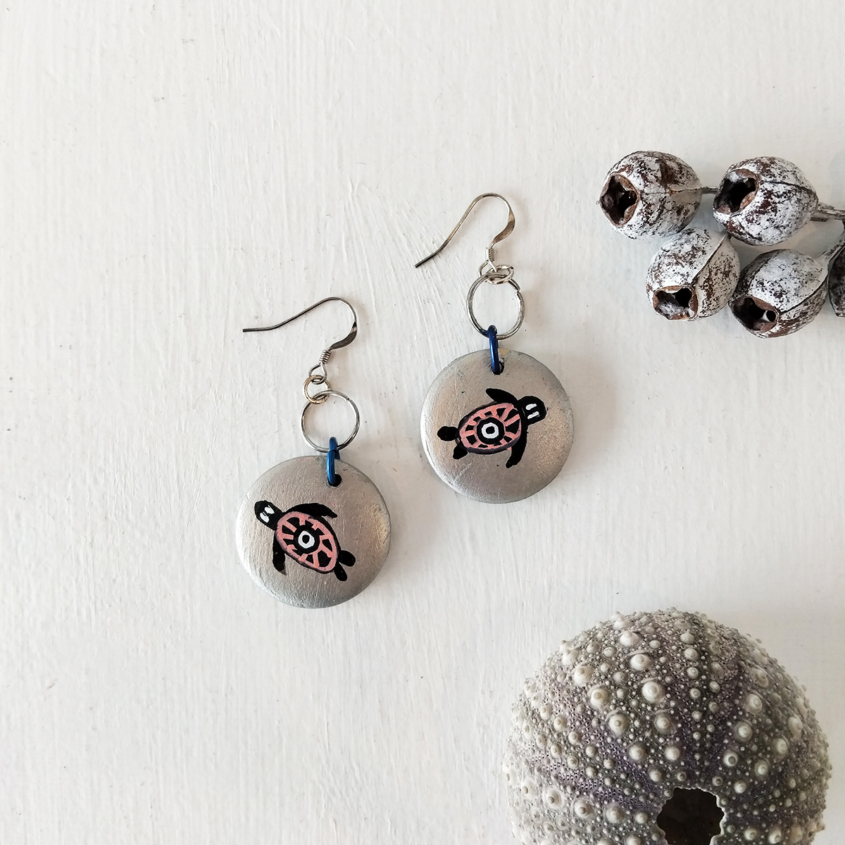 Silver Turtle Earrings 131 Silver Turtle Earrings - Hand-crafted Jewellery - N'Dene Riley