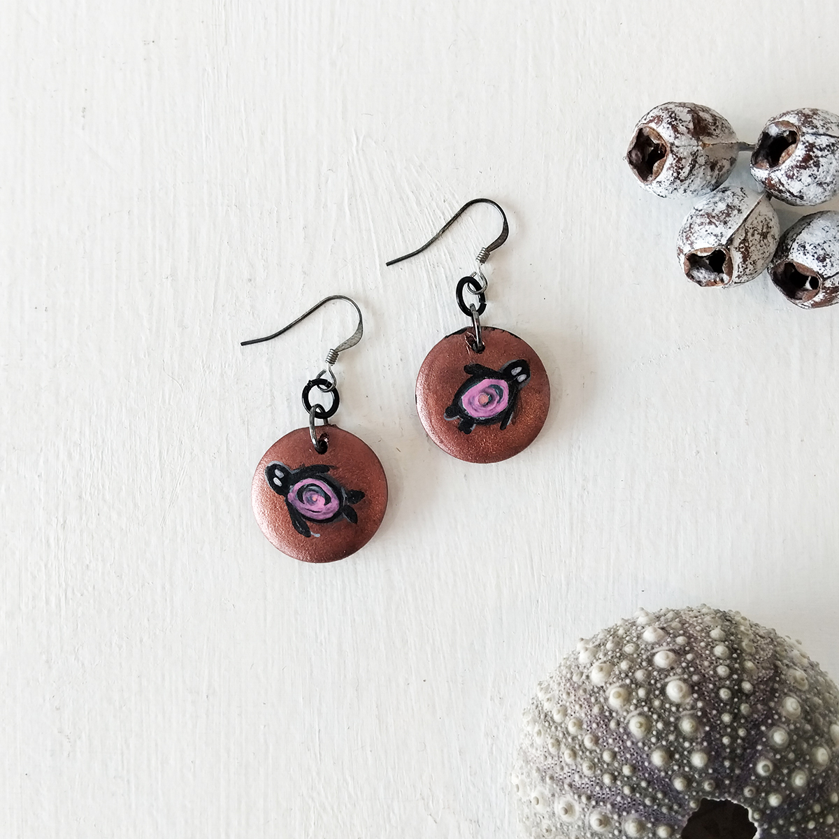 Bronze Turtle Earrings 124 Bronze Turtle Earrings - Hand-crafted Jewellery - N'Dene Riley