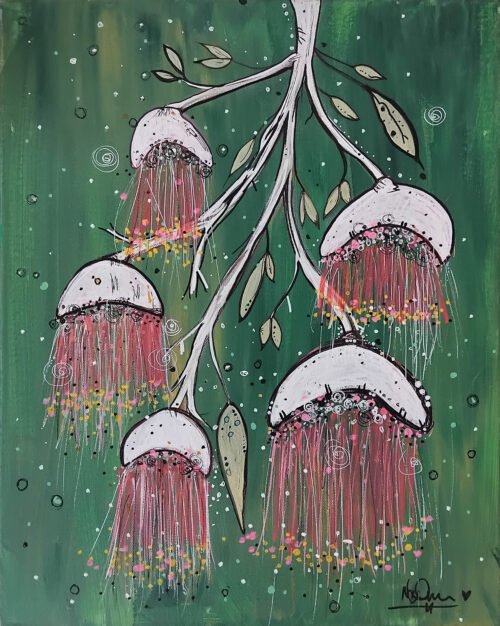 Flowers & Gumnuts 1 - Paintings - N'Dene Riley