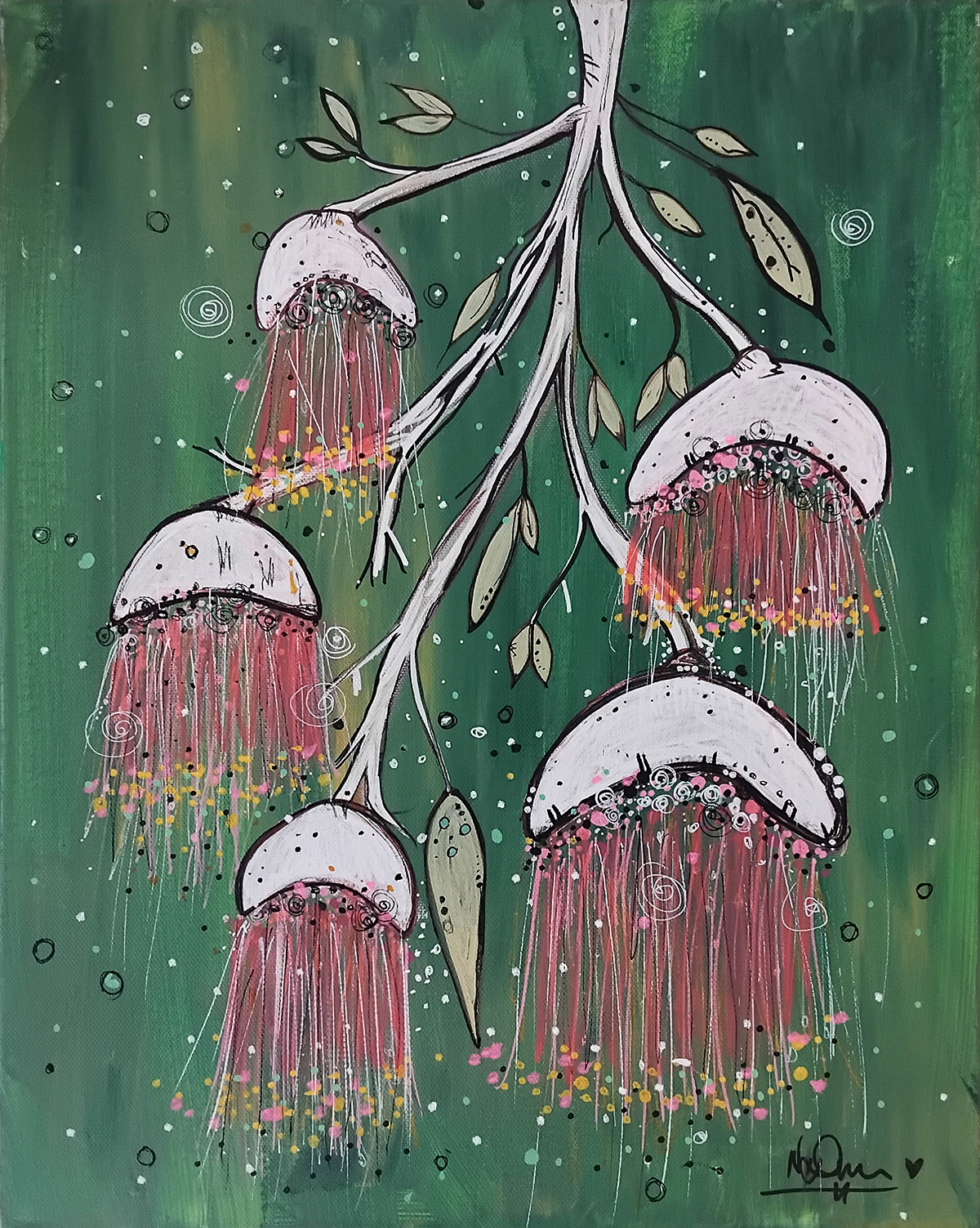 Flowers & Gumnuts 1 151 Flowers & Gumnuts 1 - Paintings - N'Dene Riley