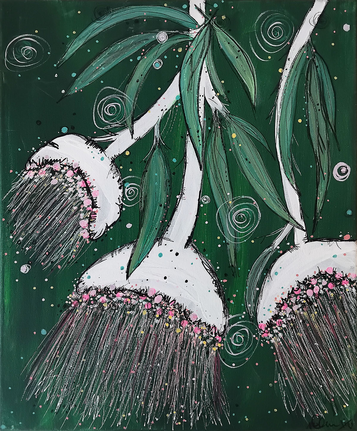 Flowers & Gumnuts 2 163 Flowers & Gumnuts 2 - Paintings - N'Dene Riley