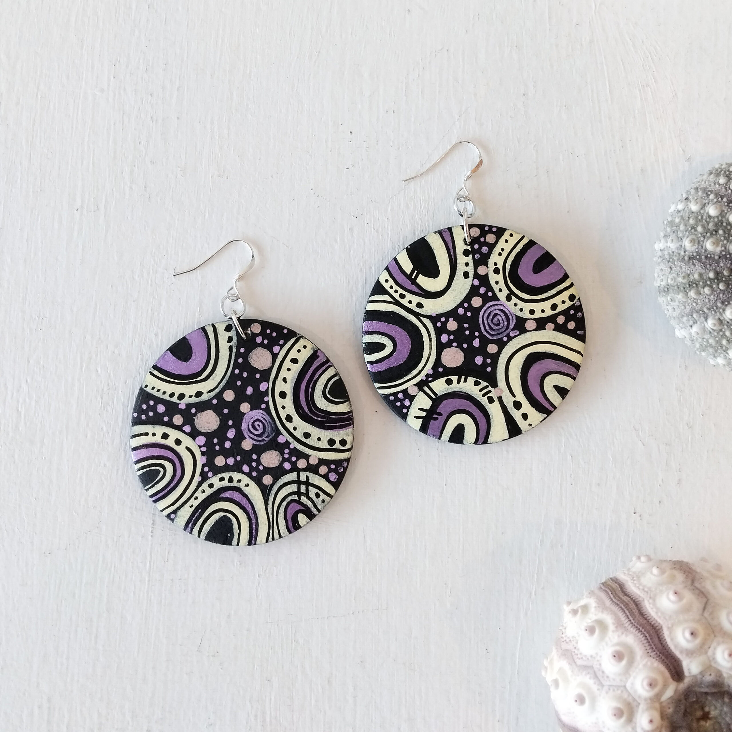 Large Purple Earrings 2 149 Large Purple Earrings 2 - Hand-crafted Jewellery - N'Dene Riley