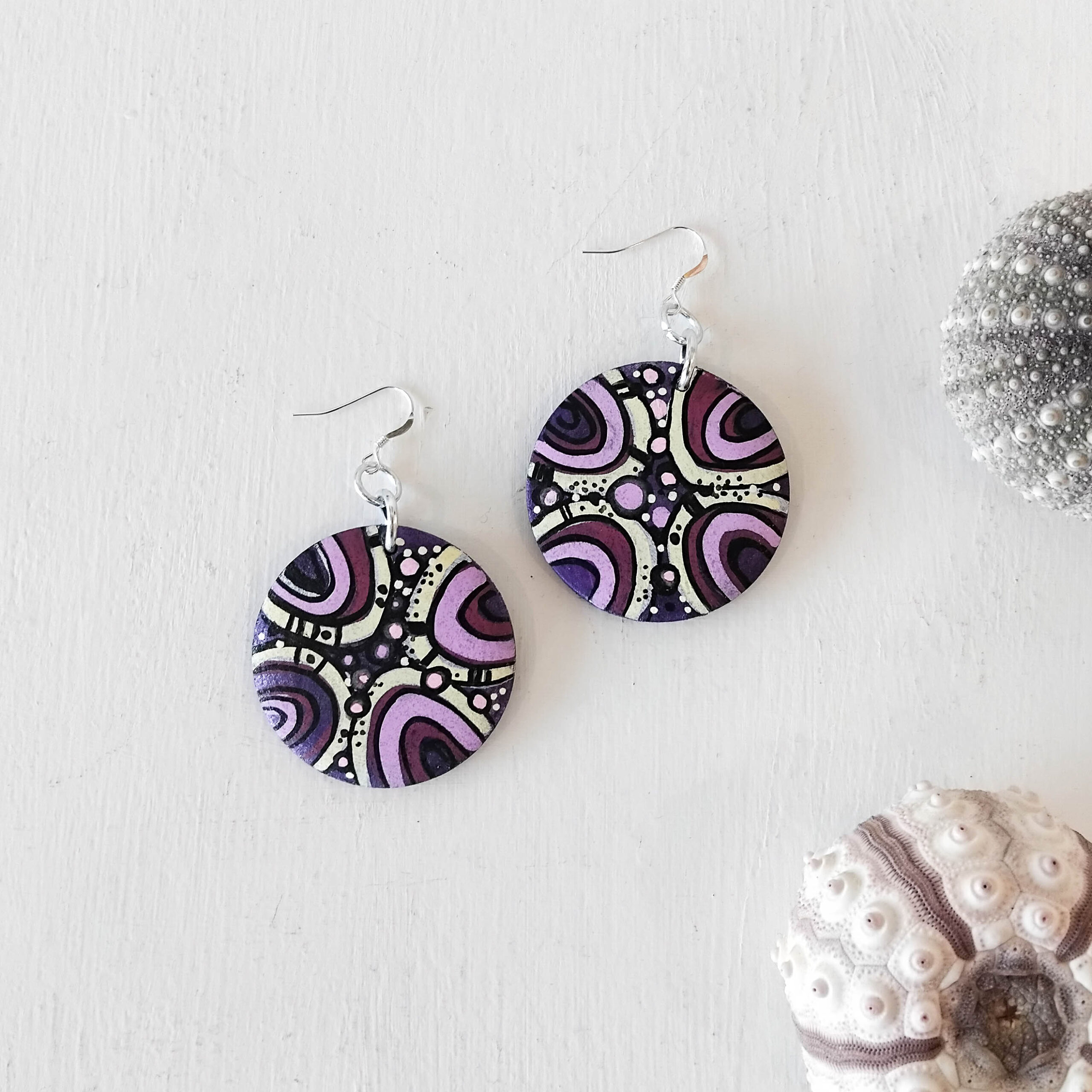 Medium Purple Earrings 1 158 Medium Purple Earrings 1 - Hand-crafted Jewellery - N'Dene Riley