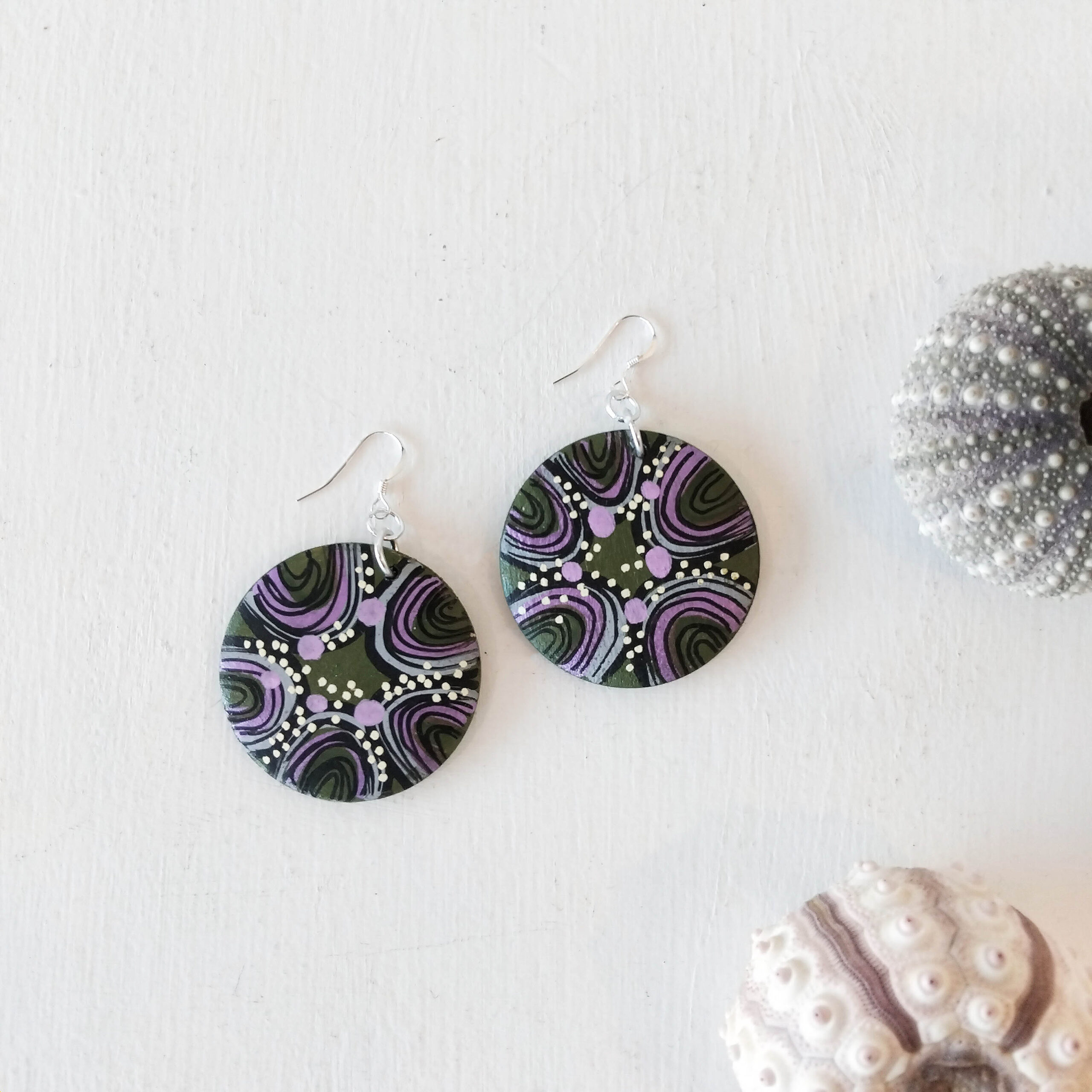 Medium Purple Earrings 2 156 Medium Purple Earrings 2 - Hand-crafted Jewellery - N'Dene Riley