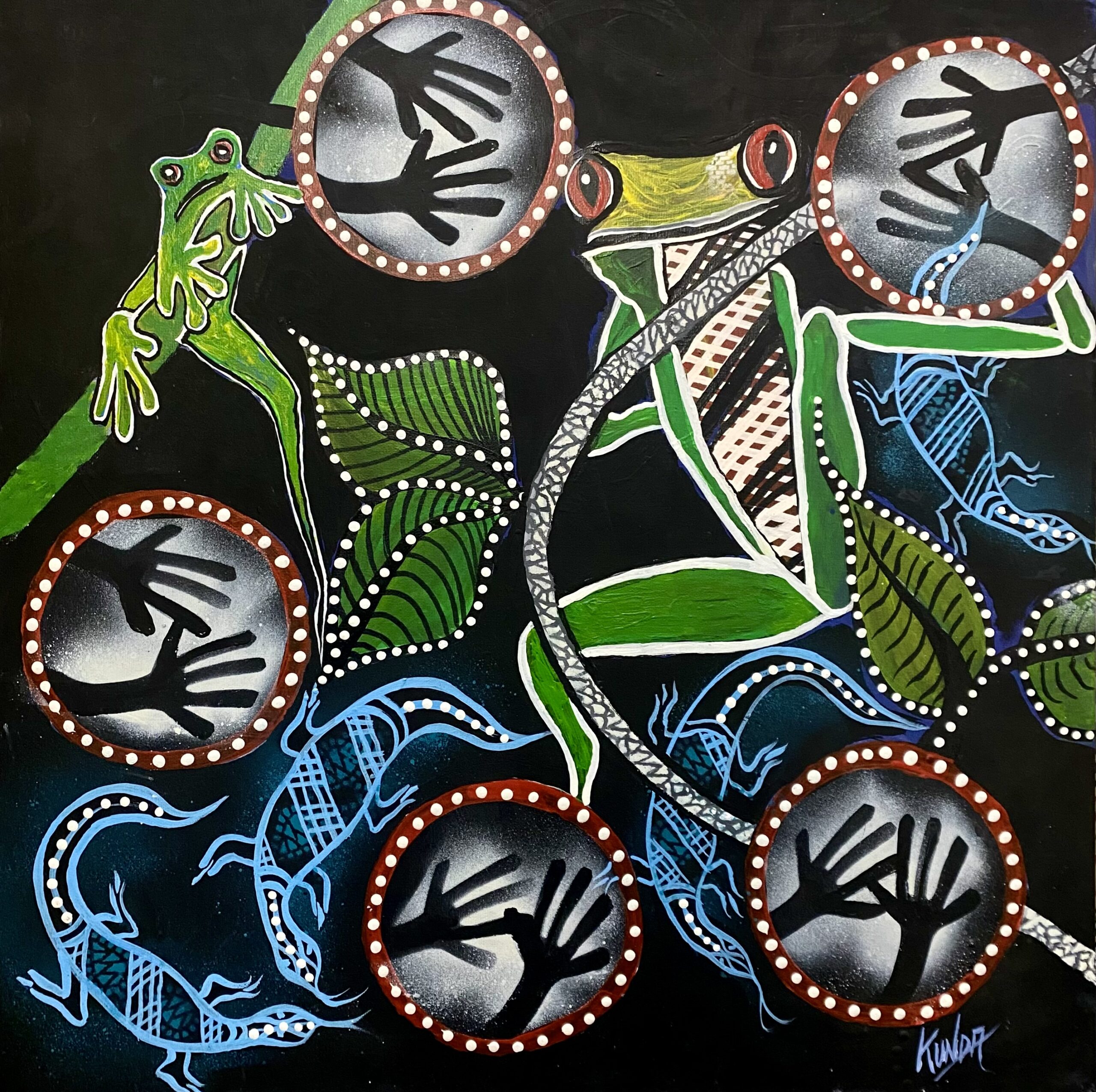 Frogs and Lizards at Night 232 Frogs and Lizards at Night - Paintings - Graeme Beamish-Boddington