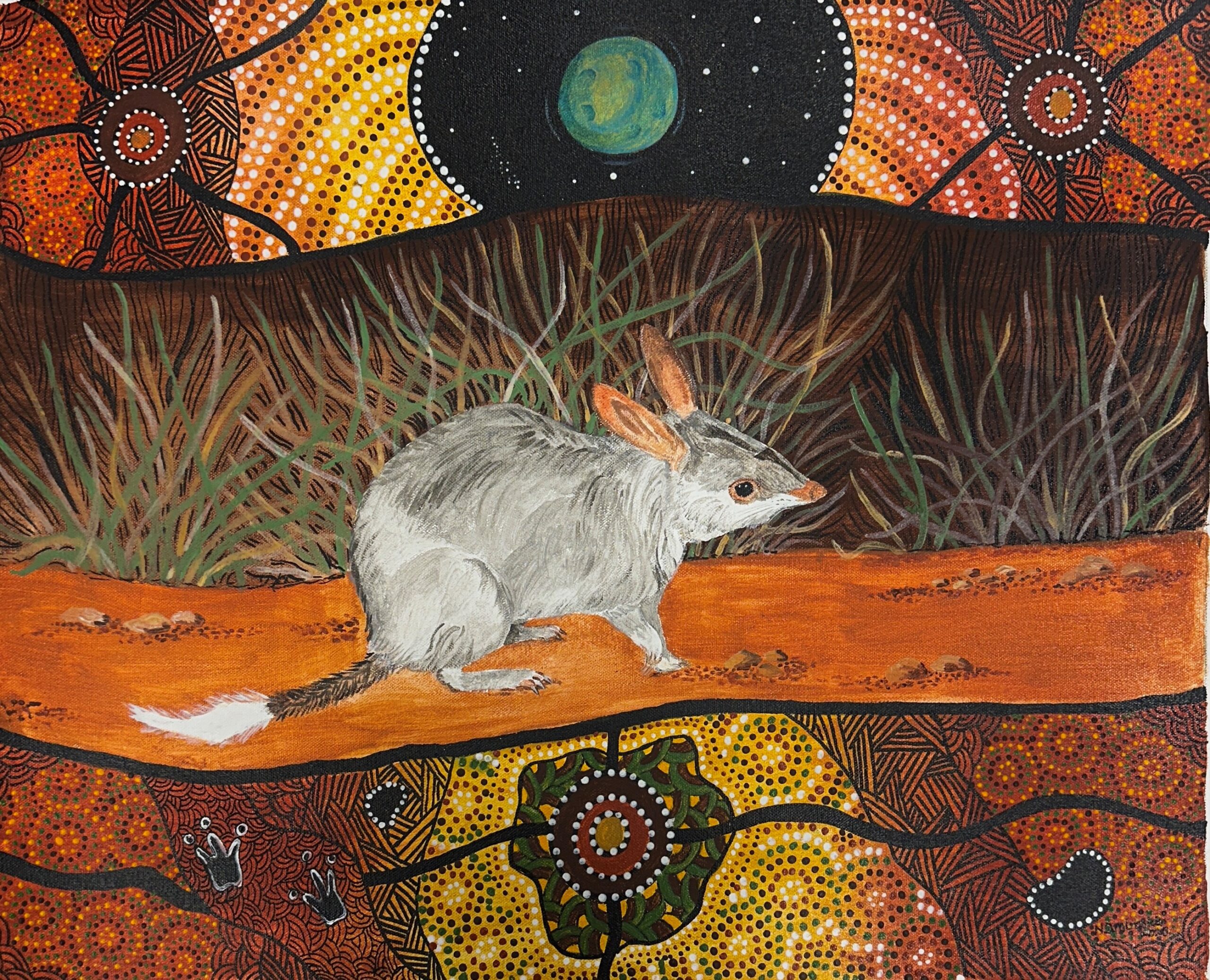 The Bilby Under The Blue Moon 61 The Bilby Under The Blue Moon - Paintings - Bea Nambooka Edwards