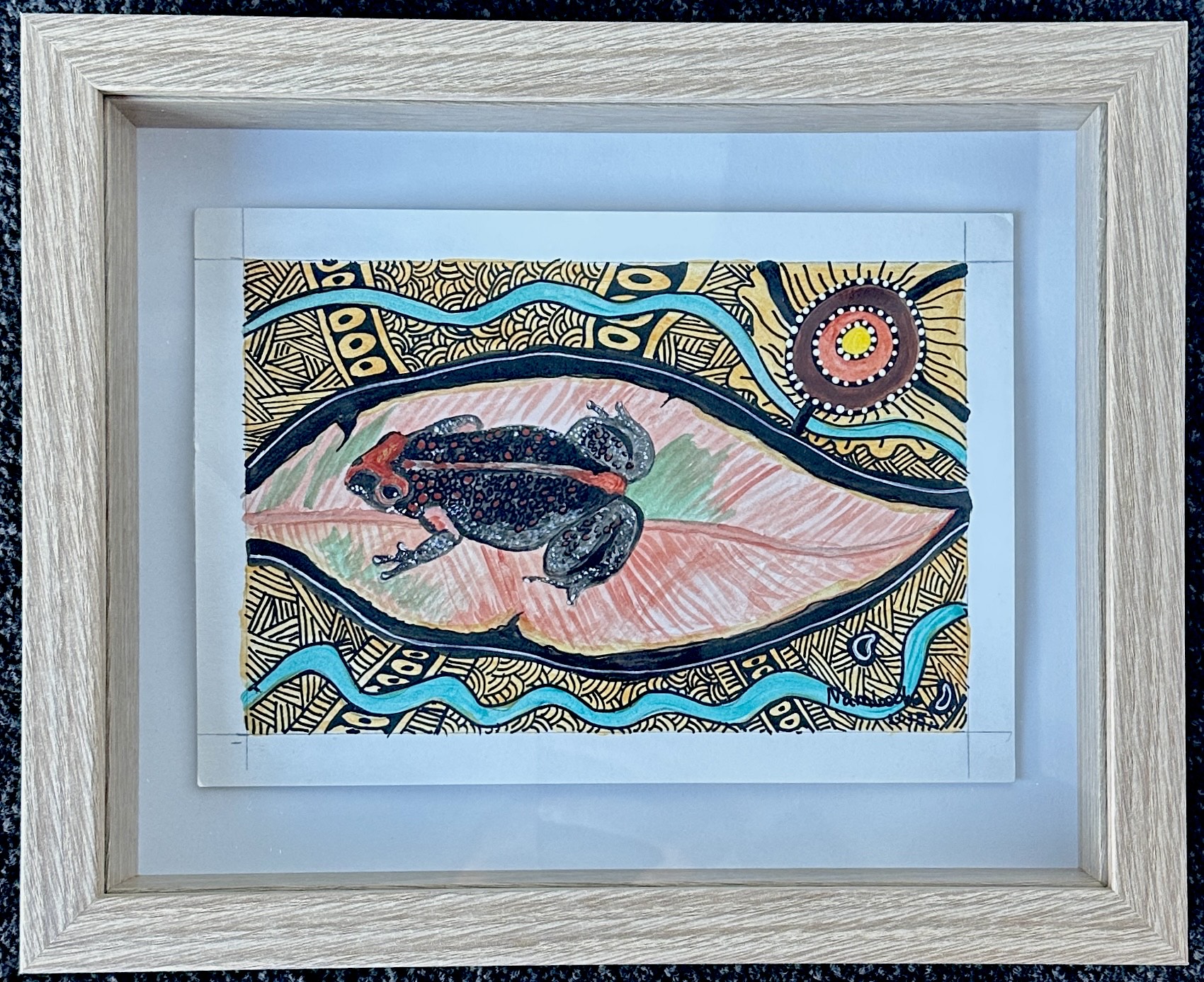 Red Crowned Toadlet 62 Red Crowned Toadlet - Paintings - Bea Nambooka Edwards