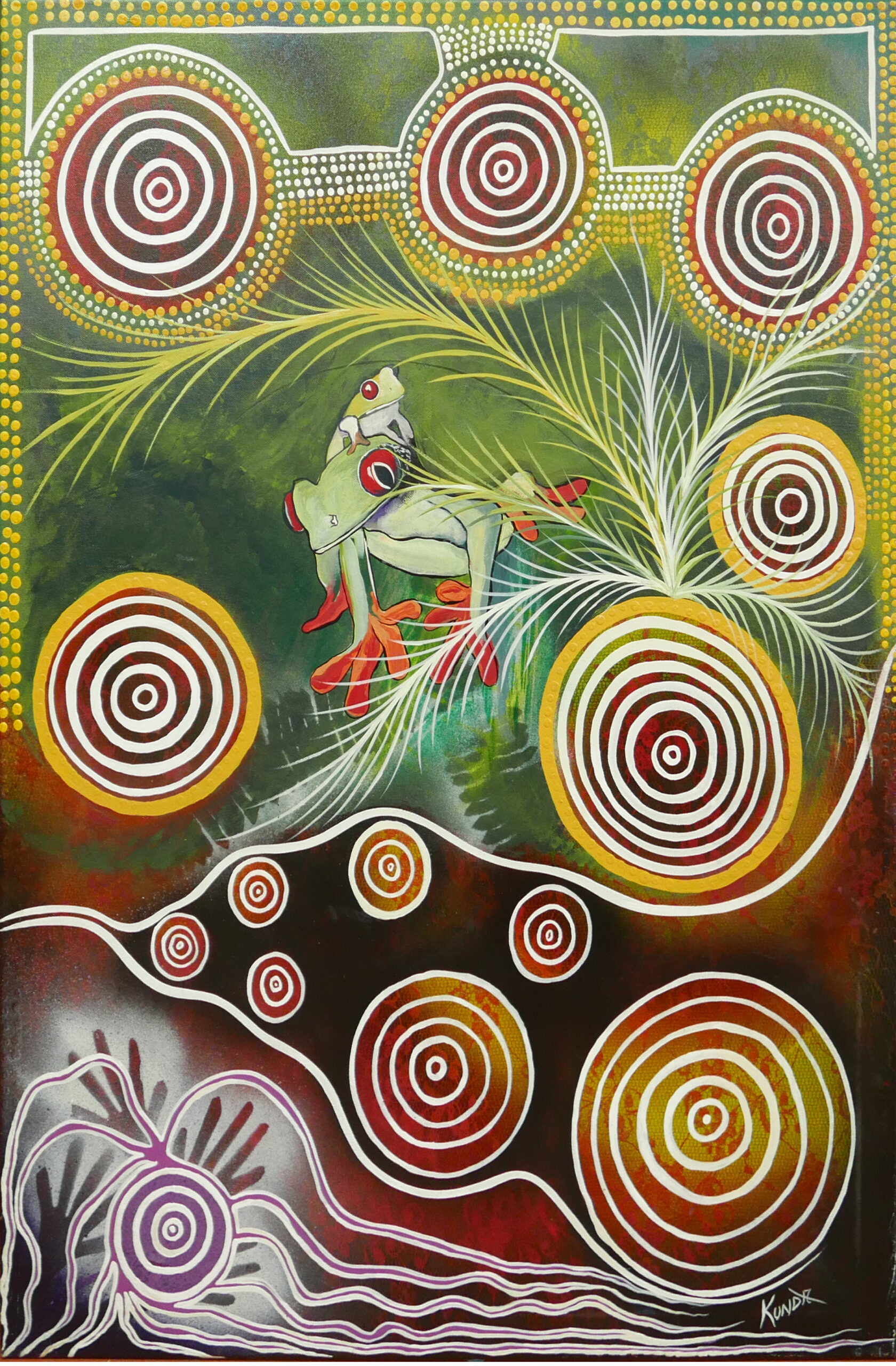 Sacred Tree Frog 233 Sacred Tree Frog - Paintings - Graeme Beamish-Boddington