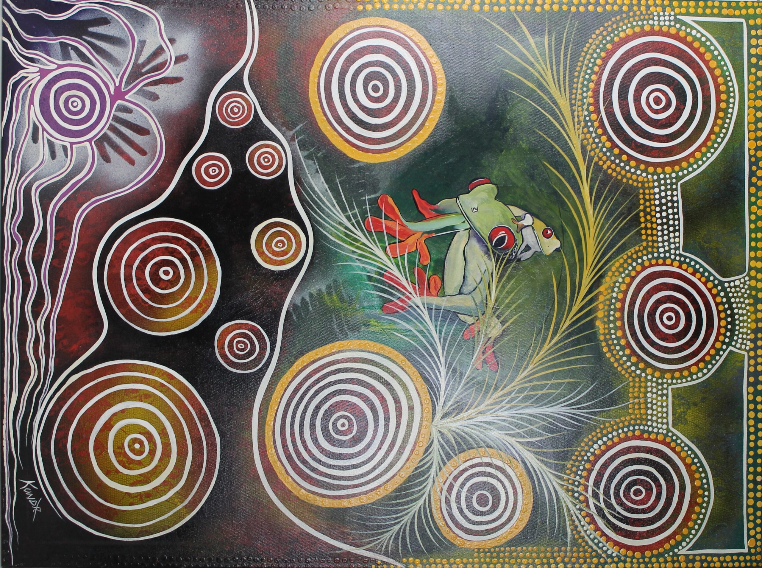 Sacred Tree Frog - Paintings - Graeme Beamish-Boddington