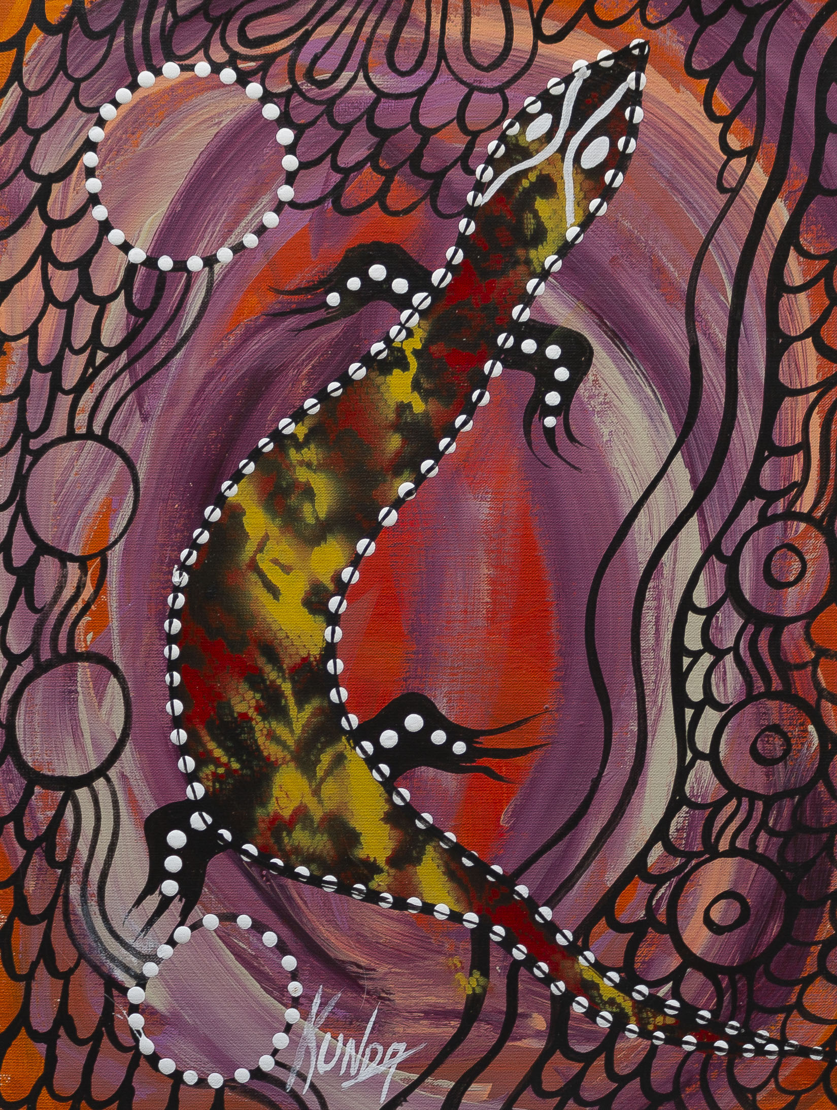 Lizard Racing On Desert Country 228 Lizard Racing On Desert Country - Paintings - Graeme Beamish-Boddington