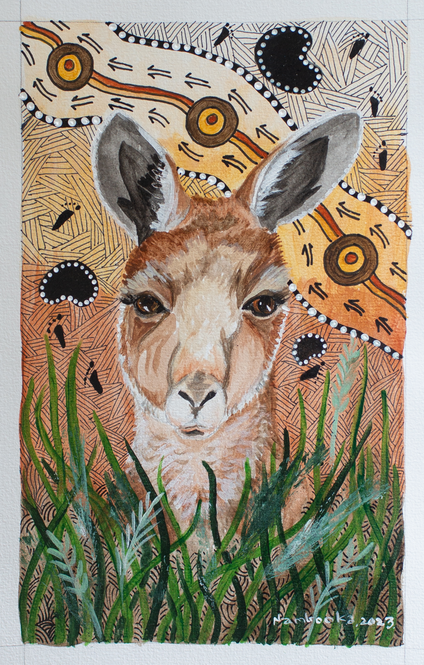 Young Kangaroo 75 Young Kangaroo - Paintings - Bea Nambooka Edwards