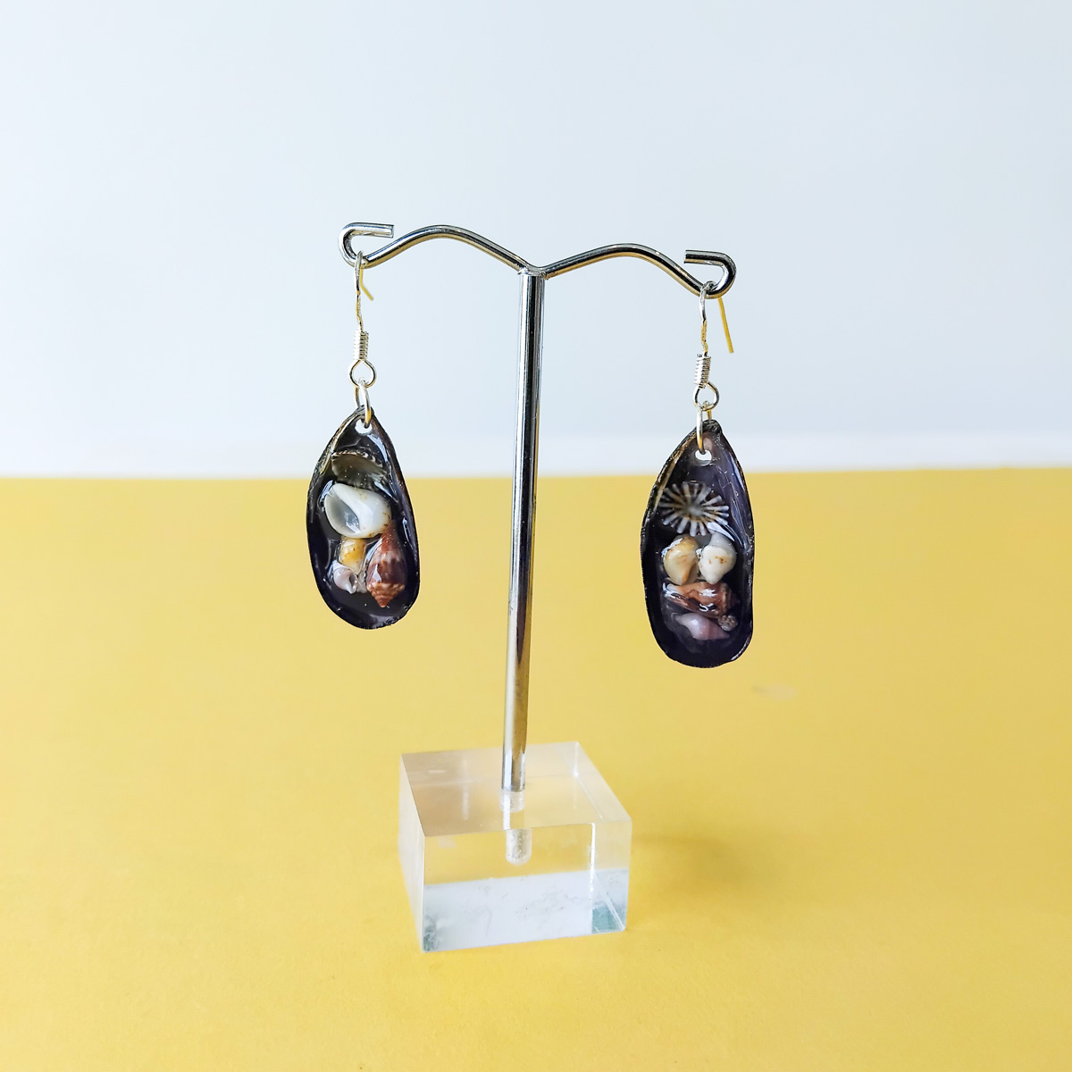 Small shell resin earrings 1 29 Small shell resin earrings 1 - Hand-crafted Jewellery - Ashleigh Pugh