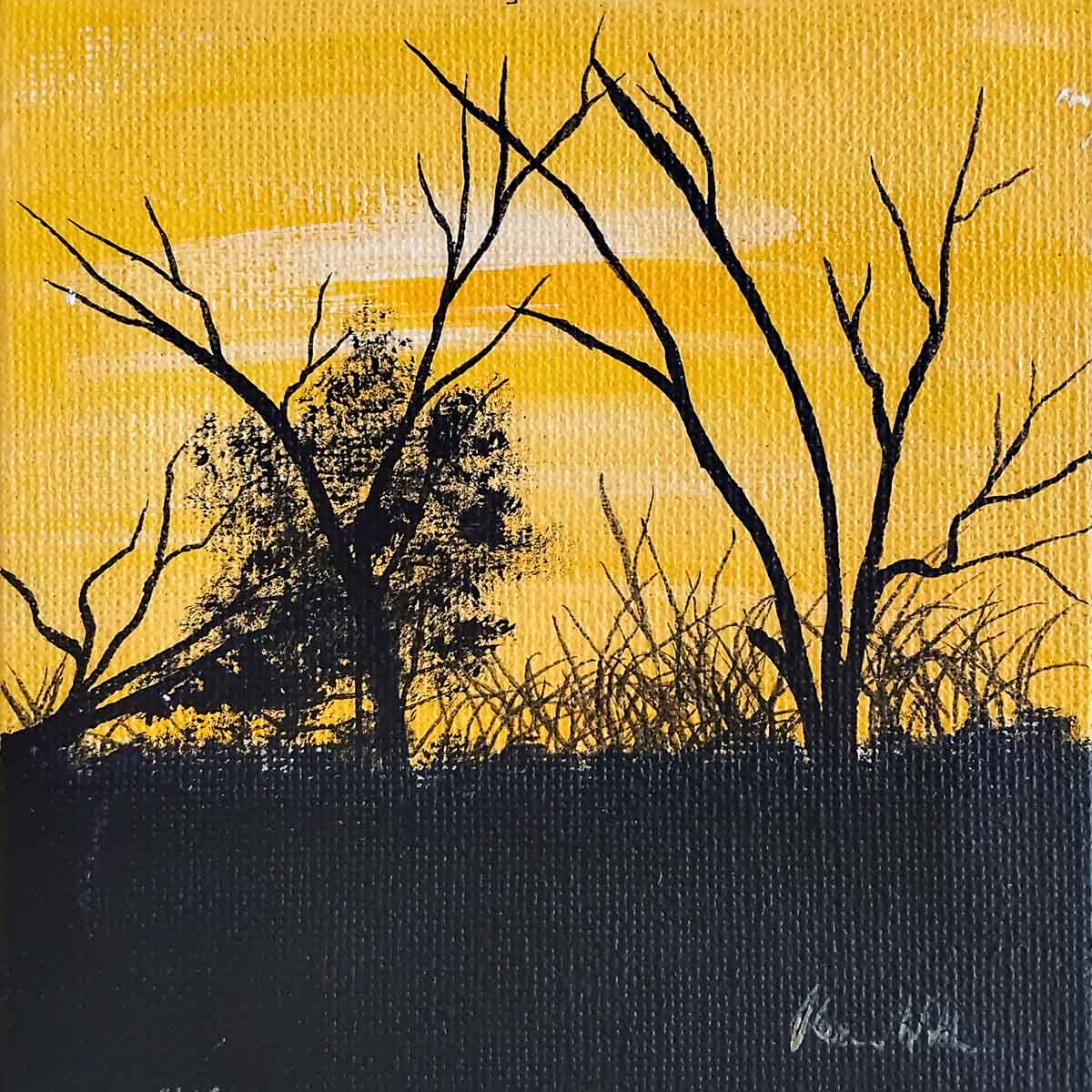 Yellow Gunbower Creek 264 Yellow Gunbower Creek - Paintings - Uncle Kevin Williams