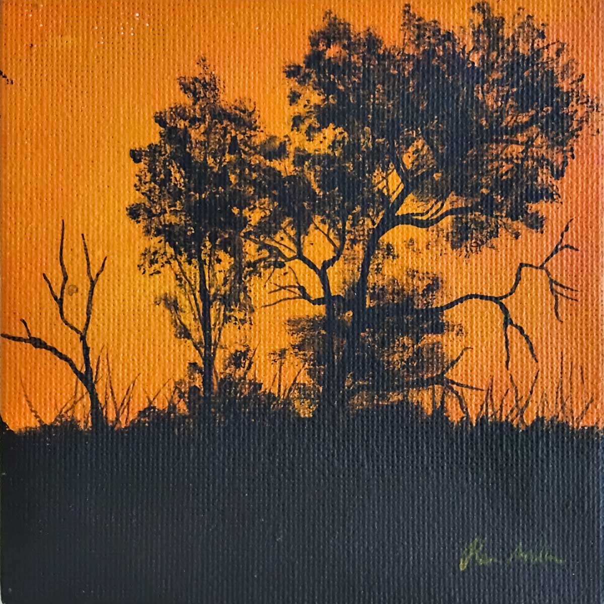 Orange Gunbower Creek 273 Orange Gunbower Creek - Paintings - Uncle Kevin Williams