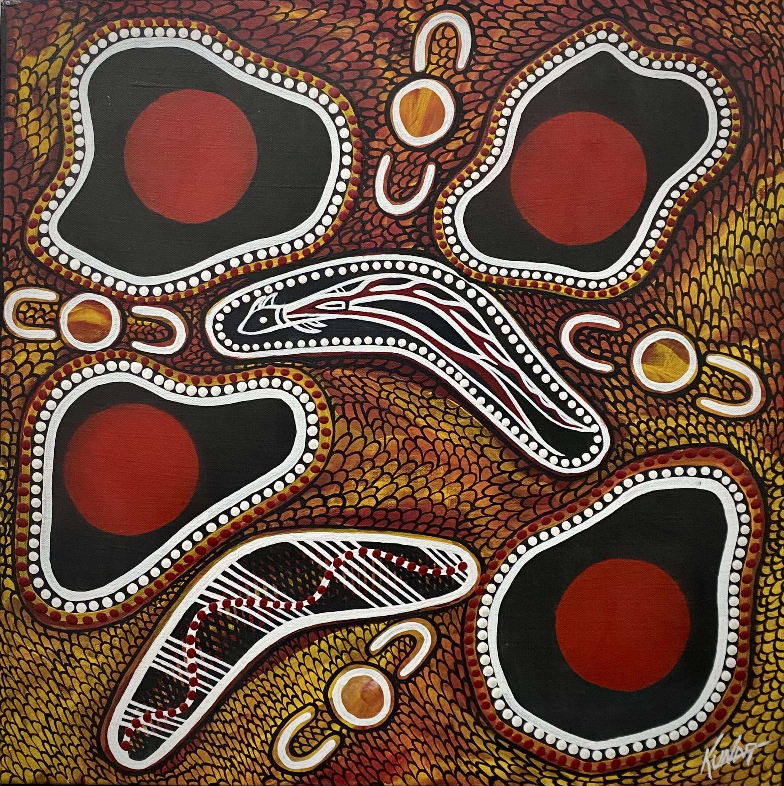 Serpent Landscape - Painting - Uncle Beamo  Graeme Beamish-Boddington